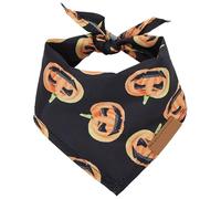 Bufanda para mascotas con patrón de calabaza de Halloween, pañuelo oscuro ajustable para perros, gatos, animales pequeños, accesorio de disfraz festivo, tela suave y transpirable para uso diario y