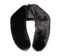 Bufanda para mujer de piel sintética con cuello para invierno, bufanda calentadora para el cuello, con aspecto de piel real, extra grande, Negro, L