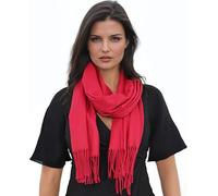 Bufanda para mujer, en caja de regalo, suave, cálida y cómoda. Premium, elegante y limitada., rojo vino, Large