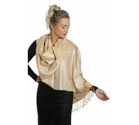 Bufanda pashmina para mujer- bufanda de Cachemira Suave y Ligera- Pashmina para Mujer (Arena Dorada)