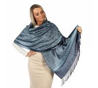 Bufanda pashmina para mujer- bufanda de Cachemira Suave y Ligera- Pashmina para Mujer (Vaqueros Azules)
