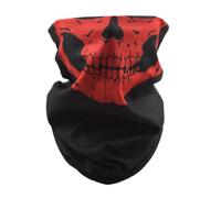 Bufanda suave y elástica para el cuello, diseño de calavera, cubierta facial para ciclismo, escalada y clima frío, protector de cuello multifuncional, 322 rojo, Talla única