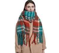 Bufanda térmica para mujer, para otoño e invierno, bufanda clásica con borlas, cálida, suave, gruesa, grande, bufanda, 1 paquete de bufanda cálida para el cuello, naranja, Taille unique