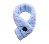 Bufanda térmica USB sólida Bufanda de calentamiento de invierno Bufanda de calefacción eléctrica Enchufe USB Bufanda de calefacción eléctrica Regulación de tres engranajes Calentador USB Calefacción Cuello Brace Almohadillas de calefacción Control de temperatura de tres engranajes (azul A, talla única)