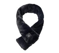 Bufanda térmica USB sólida Bufanda de calentamiento de invierno Bufanda de calefacción eléctrica Enchufe USB Bufanda de calefacción eléctrica Regulación de tres engranajes Calentador USB Calefacción Cuello Brace Almohadillas de calefacción Control de temperatura de tres engranajes (a-negro, talla única)