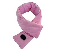 Bufanda térmica USB sólida rosa para invierno, bufanda térmica con conexión USB, bufanda de calefacción eléctrica de tres engranajes, calentador USB, calentador de cuello, almohadillas de calefacción, bufanda de masaje con vibración para piernas (rosa, talla única)