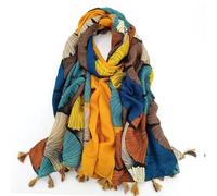 Bufanda Toquilla Mujer Bufanda Cálido Chal Moda Oro Ginkgo Biloba Pétalo Floral Borla Viscosa Envolver Hijab Bufandas For Regalo Clásica Suave(A)