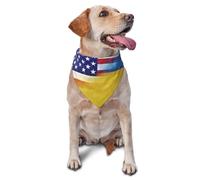 Bufanda Triangular Amistad Entre Ucrania Y Estados Unidos Perros Baberos Decoración Triangulares para Accesorios Cachorros Y Gatos 30X70Cm