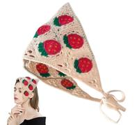 Bufanda triangular - Bandanas de ganchillo florales, ala ancha | 20 x 6 x 3 cm Tocado floral de punto para niñas, para peinados, decoración navideña 7,87 x 2,36