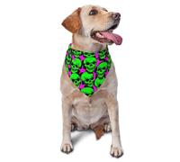 Bufanda Triangular Cabeza De Calavera Verde Zombi Decoración Baberos Bufandas Accesorios para Mascotas Bandana Perro Triangular para Suministros De Fiesta Cachorros Y Gatos