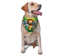 Bufanda triangular con estampado de animales del bosque de dibujos animados para perros y gatos, bandana ajustable para mascotas y sesiones de fotos