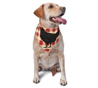 Bufanda triangular con estampado de gallo negro y rojo para perros y gatos, bandana ajustable para mascotas y sesiones de fotos