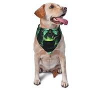Bufanda triangular con estampado de tres brujas en un bosque oscuro y espeluznante para perros y gatos, bandana ajustable para mascotas y sesiones de fotos
