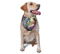 Bufanda triangular con estampado de unicornios y hadas del bosque mágico para perros y gatos, bandana ajustable para mascotas y sesiones de fotos