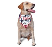 Bufanda Triangular Dios Bendiga A América. Impresión De Estrella Patriótica. Mascotas Baberos Bufandas Accesorios para Mascotas Bandana Perro Triangular para Suministros De Fiesta 30X70Cm