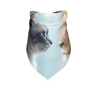 Bufanda Triangular El Gato Se Mira En El Espejo (Impreso) Mascotas Baberos Bufandas Perros Baberos para Grandes Y Pequeños Suministros De Fiesta 30X70Cm