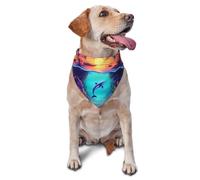 Bufanda Triangular Estampado De Delfín De La Isla Hawaiana Triangulares Gatos Bandana Perro Triangular Perros Bandana para Suministros De Fiesta Uso Diario 30X70Cm