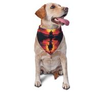 Bufanda Triangular Estampado De Vaquero del Oeste sobre El Río Sunset Bandana Accesorios para Mascotas Baberos Decoración Bandana Perro Triangular para Cachorros Y Gatos Uso Diario 30X70Cm