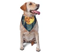 Bufanda triangular para mascotas con diseño de luna llena en 3D, estrellas y pinos, para perros y gatos, bandana ajustable para mascotas y sesiones de fotos