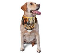 Bufanda triangular para mascotas con estampado "A Herd of Horses Were Running In The River" para perros y gatos, bandana ajustable para mascotas y sesiones de fotos
