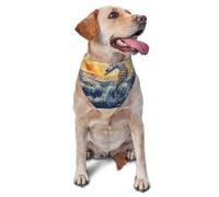 Bufanda triangular para mascotas con estampado de caballito de mar al atardecer para perros y gatos, bandana ajustable para mascotas y sesiones de fotos