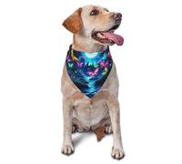 Bufanda triangular para mascotas con estampado de mariposas de la selva para perros y gatos, bandana ajustable para mascotas y sesiones de fotos