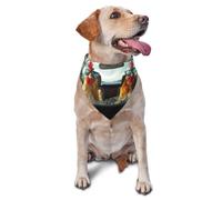 Bufanda triangular para mascotas con estampado de pollo y cristales rotos, para perros y gatos, bandana ajustable para mascotas y sesiones de fotos
