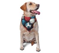 Bufanda triangular para mascotas con estampado gráfico de fútbol, rugby y voleibol para perros y gatos, bandana ajustable para mascotas y sesiones de fotos