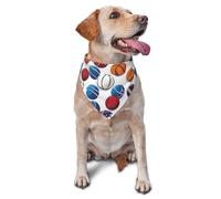 Bufanda triangular para mascotas con estampado gráfico de fútbol, tenis y voleibol, para perros y gatos, bandana ajustable para mascotas y sesiones de fotos