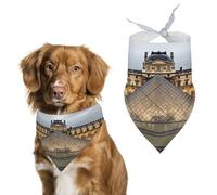 Bufanda triangular reutilizable del Museo del Louvre en París para mascotas, bandana para perro, tela de poliéster, bandana para mascotas para perros pequeños, medianos y grandes, gatos y otras