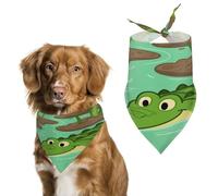 Bufanda triangular reutilizable para mascotas, diseño de cocodrilo que acecha, tela de poliéster, bandana para mascotas para perros pequeños, medianos y grandes, gatos y otras mascotas, 27.6 x 11.8