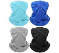 Bufanda Tubular Multifuncional 4 Piezas Pañuelos Bicicleta Máscara Protección Solar UV Braga Cuello Fina Verano Diadema Elástica Deportiva para Mujer Hombre,Actividades Al Aire Libre, Cámping (C)