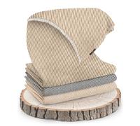 Bufanda Unisex de Cachemira - Chal Tejido a Mano de 100% Lana de Cachemira (68 x 190 cm) - Bufanda Cálida con Patrón de Rayas, Pañuelo, Bufanda para Hombres y Mujeres - Hecha en Nepal (Marrón)