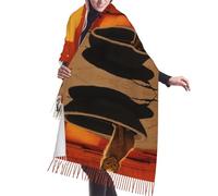 Bufandas Arte De Gatos En Colores Cálidos Bufanda Grande Mujer Chal Cálido Con Flecos Envolturas De Pashmina Para Unisex Primavera Otoño Invierno Vestidos De Noche