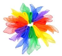 Bufandas de Baile,12 Pack Colores Pañuelos de Baile Seda Pañuelo de Malabares Cuadrados Mágicas Banda para Infantes Niños de Jardín Damas Femeninas Mostrar Danza Vientre 60 * 60cm