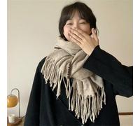 Bufandas de Mujer Bufanda versátil negra suave for mujer, versión coreana de invierno, bufanda cálida y gruesa for viajeros(6)