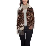 Bufandas Granos De Café Búho Cachemira Chal Cachemira Bufanda De Invierno Con Flecos Chal Cálido Para Unisex Cálido Vestidos De Noche