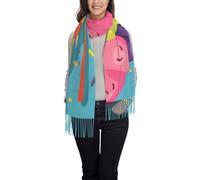 Bufandas Helado De Colores Bufanda Grande Cálido Cachemira Chal Con Flecos Bufanda De Invierno Para Fiesta Primavera Otoño Invierno Unisex