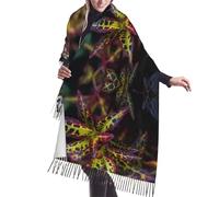 Bufandas Hojas Oscuras Cachemira Chal Con Flecos Chal Cálido Cachemira Envolturas De Pashmina Para Unisex Fiesta Vestidos De Noche