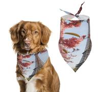 Bufandas para mascotas con diseño de la Torre Eiffel de París, divertidas, ajustables, lavables, decorativas, triangulares, bandanas para perros medianos, para mascotas, uso diario, fiestas, modelado