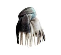 Bufandas para niñas con patrón de cuadros coloridos y flecos largos y gruesos, invierno cálido, Bk2, Talla única