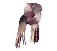 Bufandas para niñas con patrón de cuadros coloridos y flecos largos y gruesos, invierno cálido, morado, Talla única