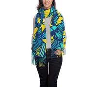 Bufandas Patrón De Estrellas Azules Y Amarillas Envolturas De Pashmina Cachemira Bufanda Grande Mujer Bufanda De Invierno Para Primavera Otoño Invierno Vestidos De Noche Unisex