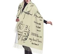 Bufandas Vinilo Amarillo Inspirador Con Versículo De Las Sagradas Escrituras Con Flecos Bufanda De Invierno Mujer Envolturas De Pashmina Para Fiesta Primavera Otoño Invierno Unisex