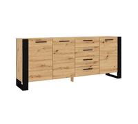 Bufé 3 puertas 4 cajones nouka madera y negro