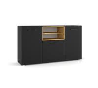Bufé 3 puertas ania negro y madera
