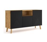 Bufé 3 puertas nexa madera y negro