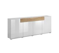 Bufé 4 puertas 1 cajón jules blanco y madera