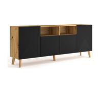 Bufé 4 puertas nexa madera y negro