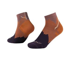 Buff| Calcetines LW Merino Wool Quarter Ligeros, Senderismo, Resistencia Natural, Comodidad, Acolchado, XL, Naranja